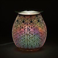 3D GEOMETRIC FLOWER LIGHT UP ELECTRIC OIL BURNER (UK 3-PIN PLUG)