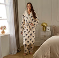 Bow print dressing gown