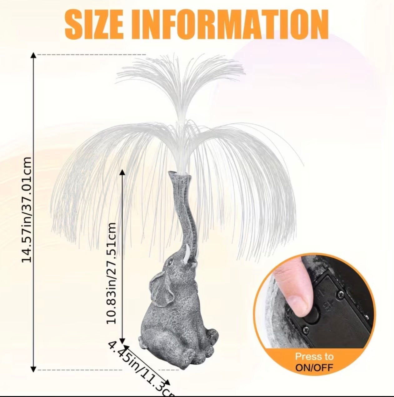 1 Solar Powered Creative Elephant Statue Fountain Light - Perfect for Garden, Lawn, Balcony, Porch, And Pond Decoration, A Unique Gift for Outdoor Lighting