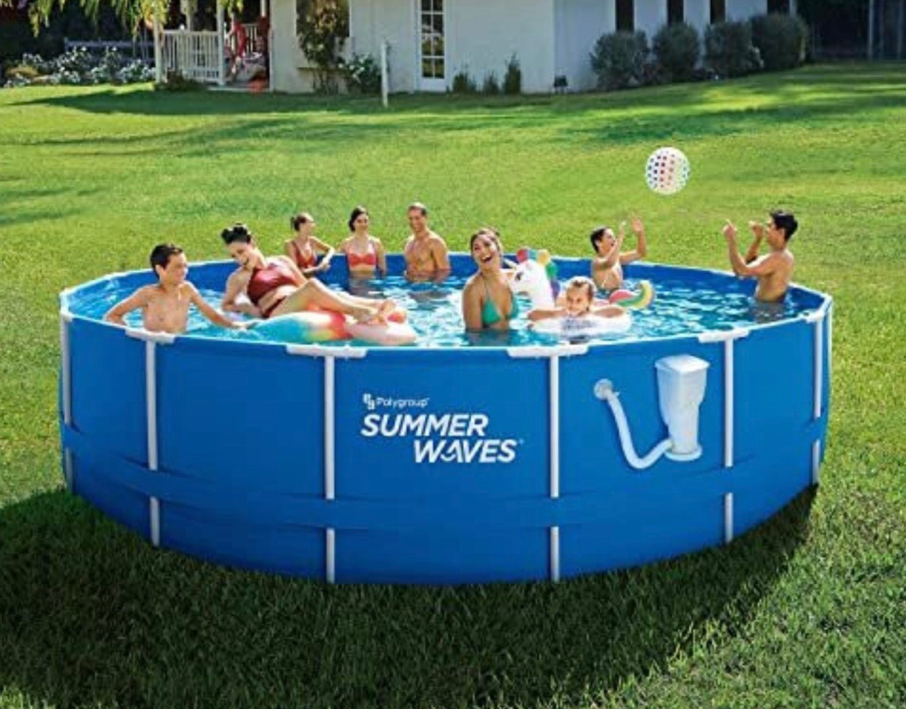 Summer Waves Active 10 ft x 30 in Metal Frame Above-Ground Pool Set with Filter Pump, Type I Cartridge & Repair Patch
