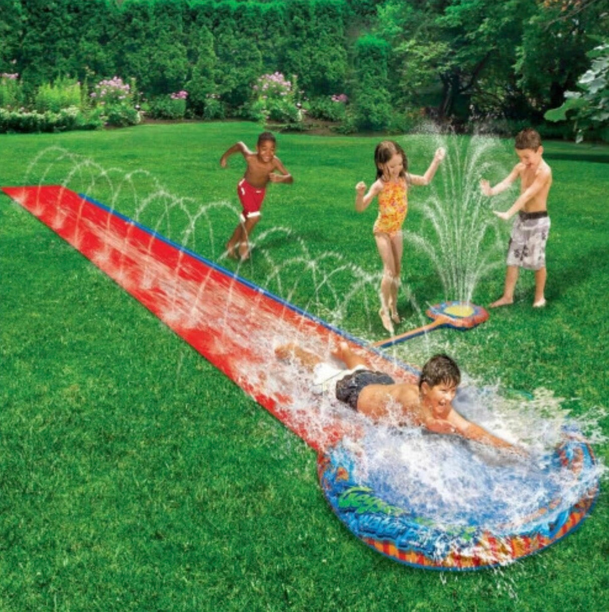 2 in 1 Water Slide and Sprinkler Garden Outdoor Game Summer Fun
