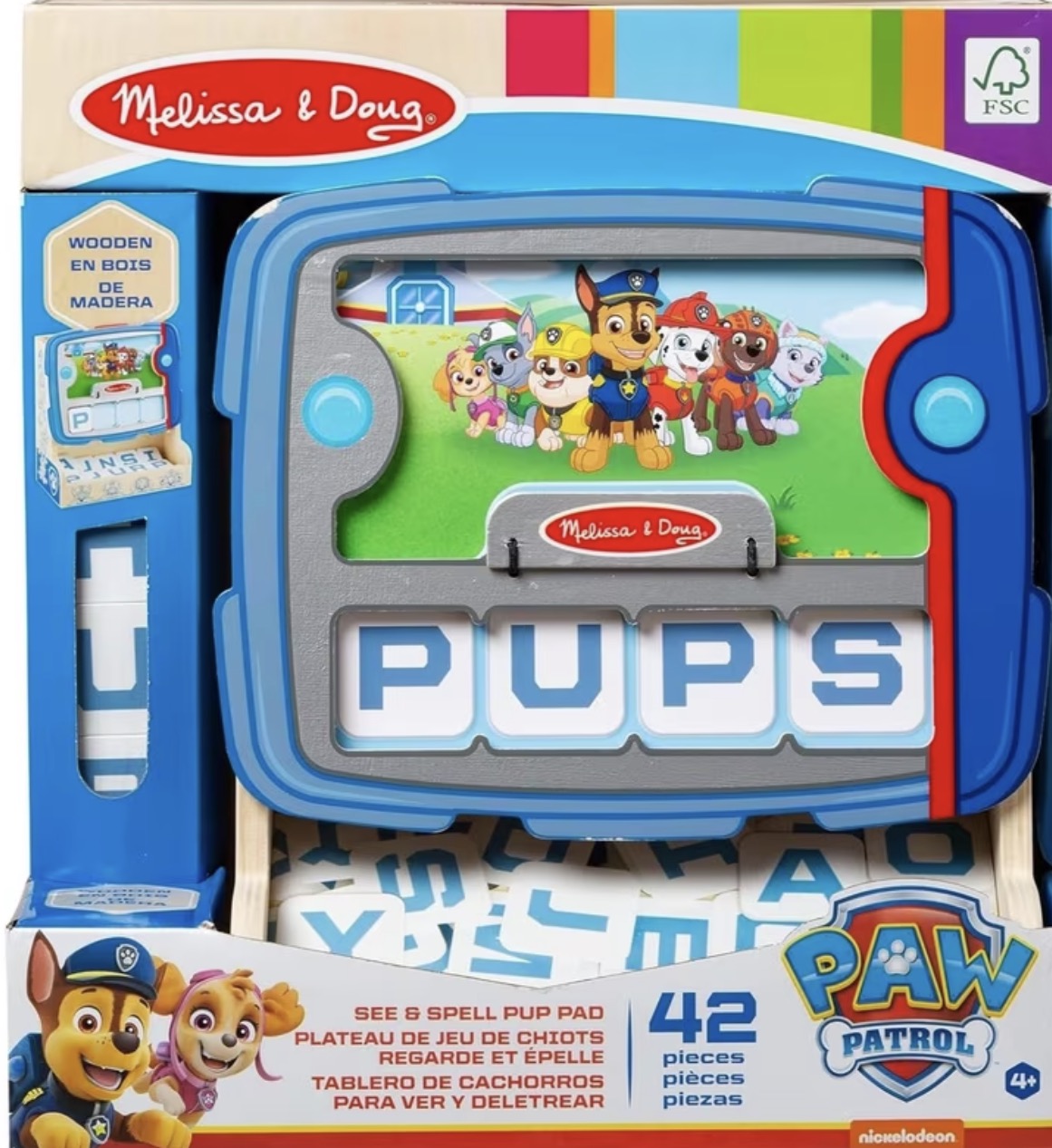 Wooden See & Spell Pup Pad Game | Wooden Toy | Educational Play | Developmental Toy for Kids | 4 and Above | Gift for Boys or Girls