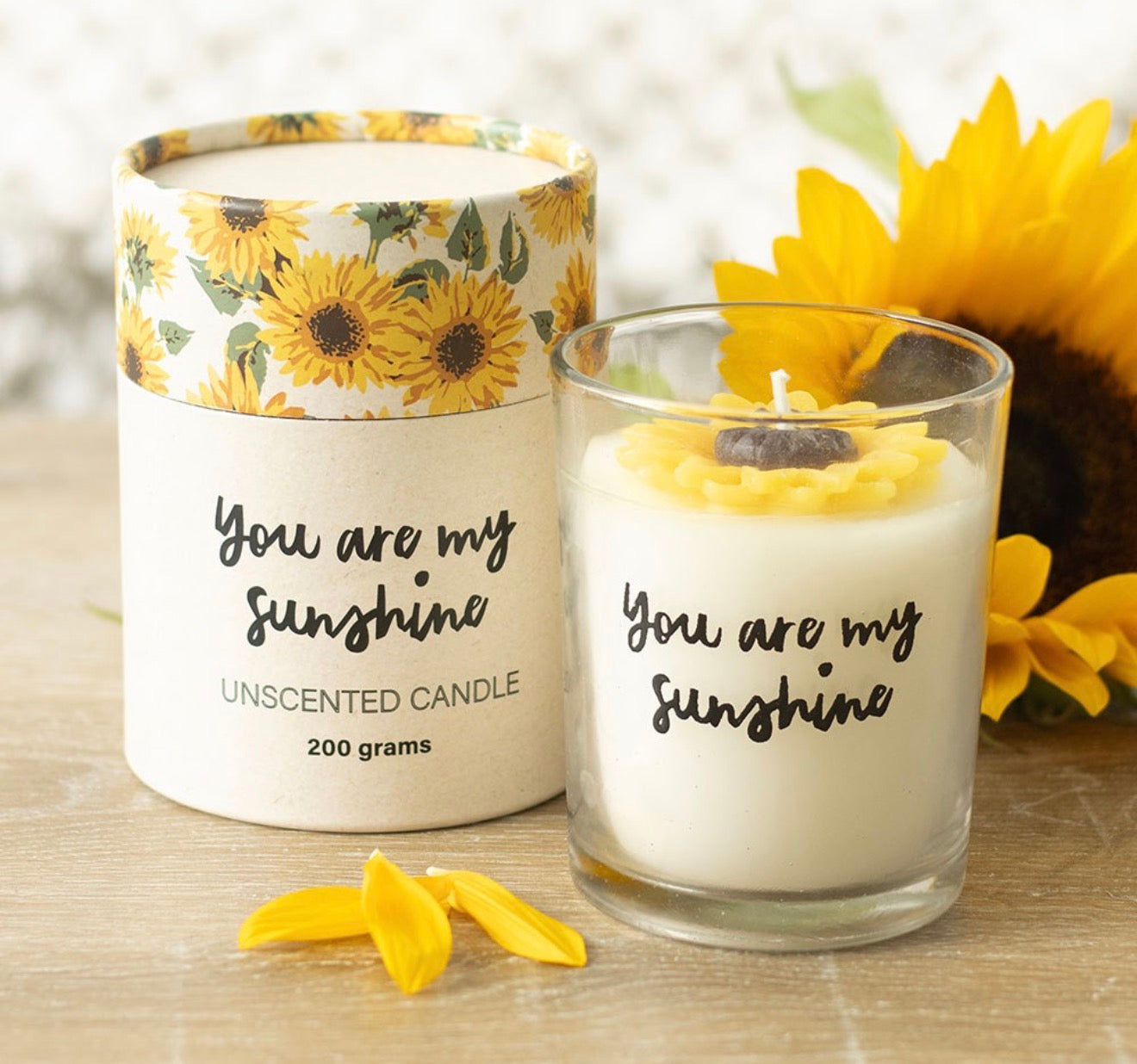 YOU ARE MY SUNSHINE CANDLE WITH 3D SUNFLOWER