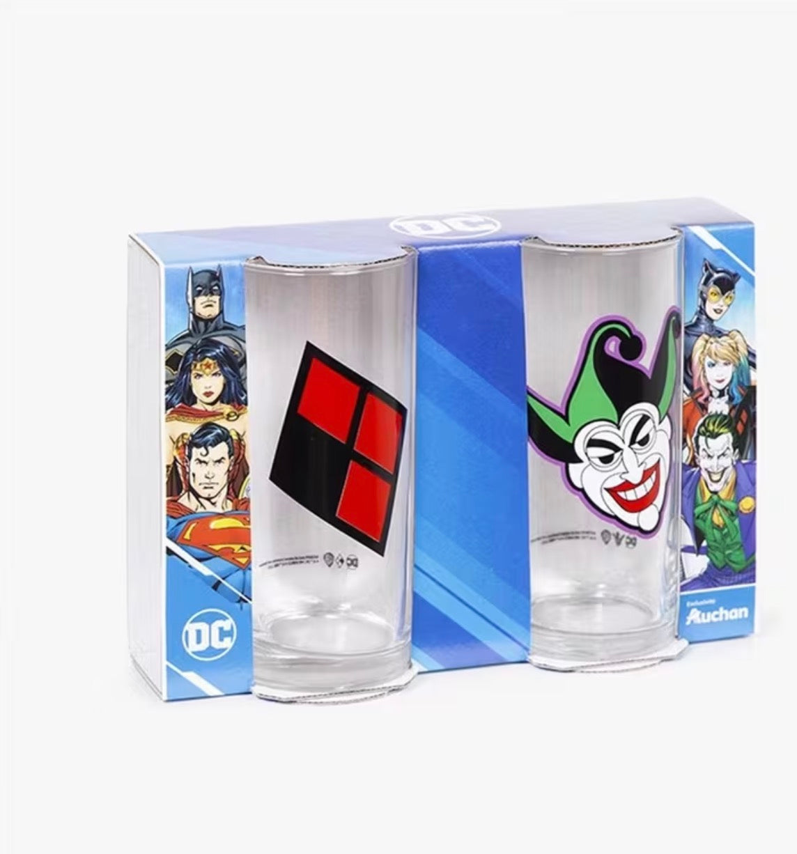 DC Comics Joker & Harley Quinn Glass Tumbler Set