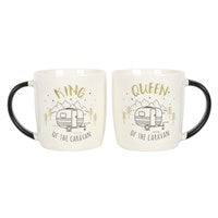 KING AND QUEEN COUPLES CARAVAN MUG SET