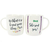SHE SAID YES MUGS COUPLES MUG SET