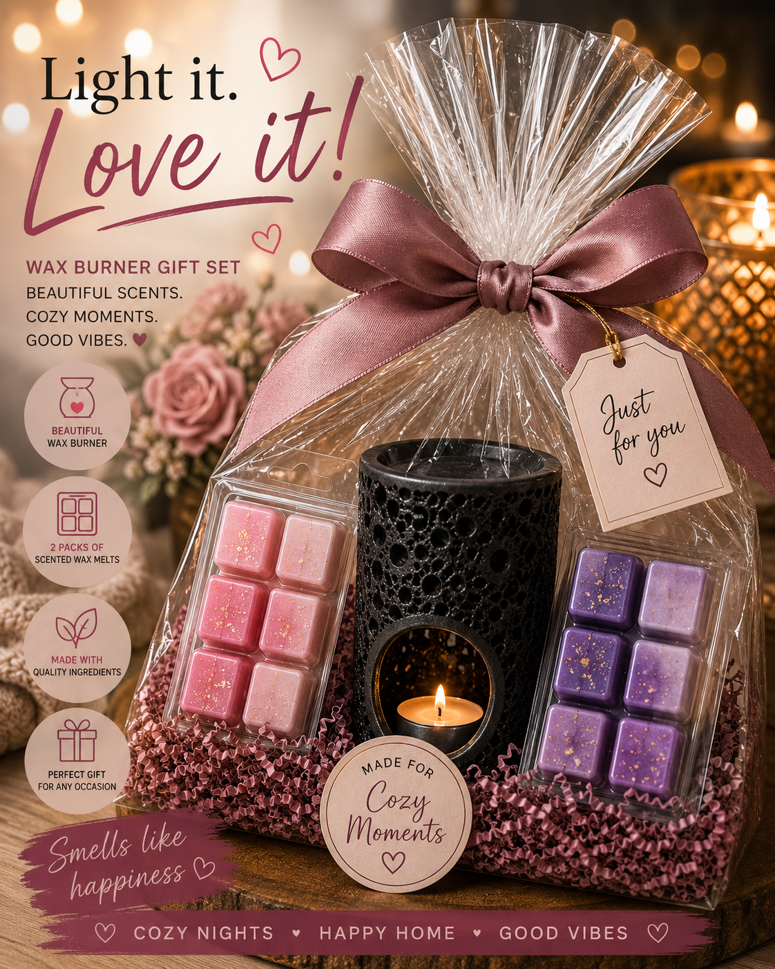 Wax burner gift set