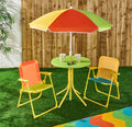 Kids Colour Block Bistro Set with Parasol - Multi