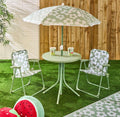 Kids Daisy Print Bistro Set with Parasol - Sage/White