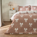 Bow Print Reversible Duvet Cover Set -