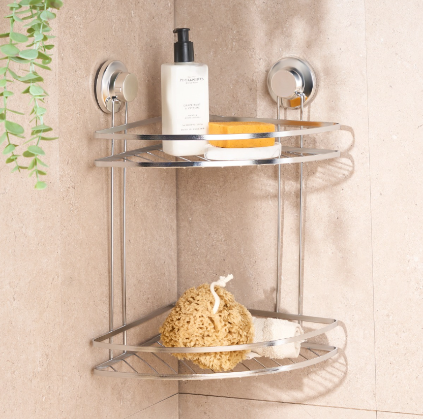 2-Tier Corner Suction Shower Caddy