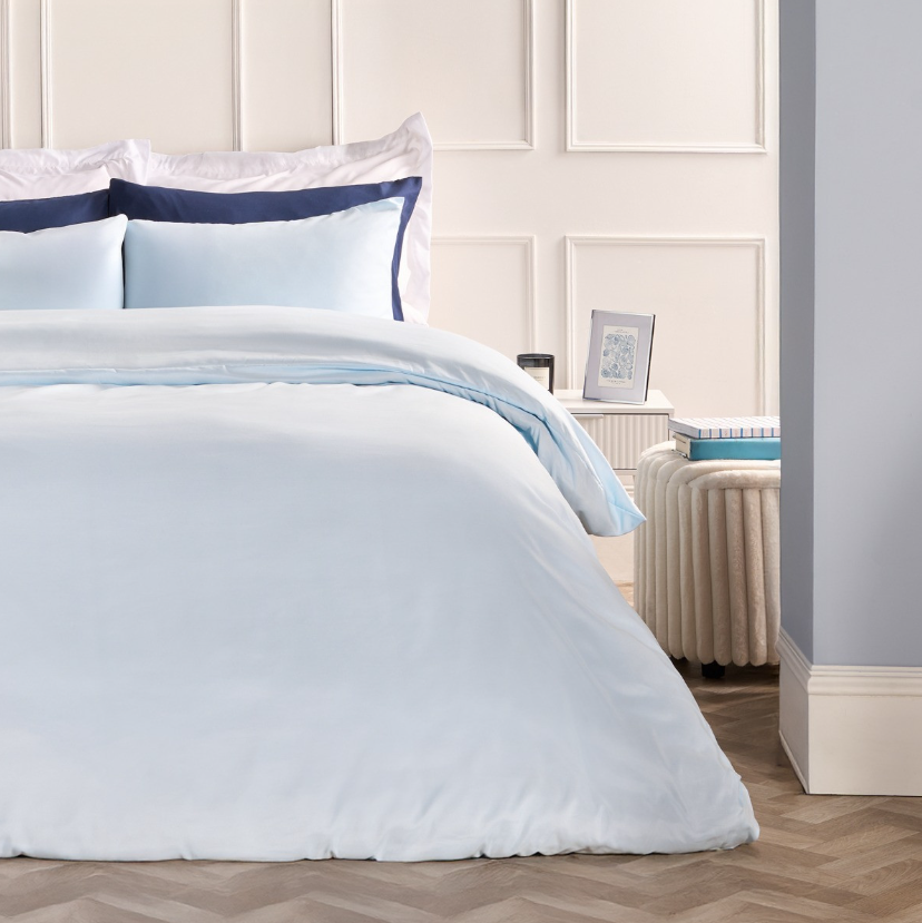 Plain Duvet Cover Set - Light Blue