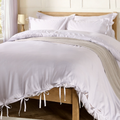 Bow Tie Plain Dye Duvet Set - White