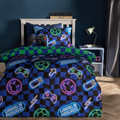 Checkerboard Duvet Cover Set - Blue