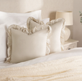 (2 PACK) Frill Cushion Covers - Beige