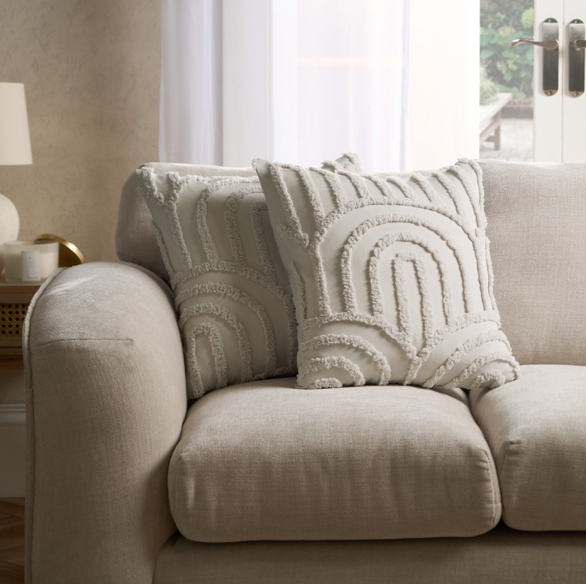 Tufted Arches Textured Cushion Covers - Stone