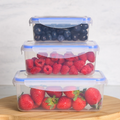 Rectangle Plastic Storage Set, 3 Piece - Clear