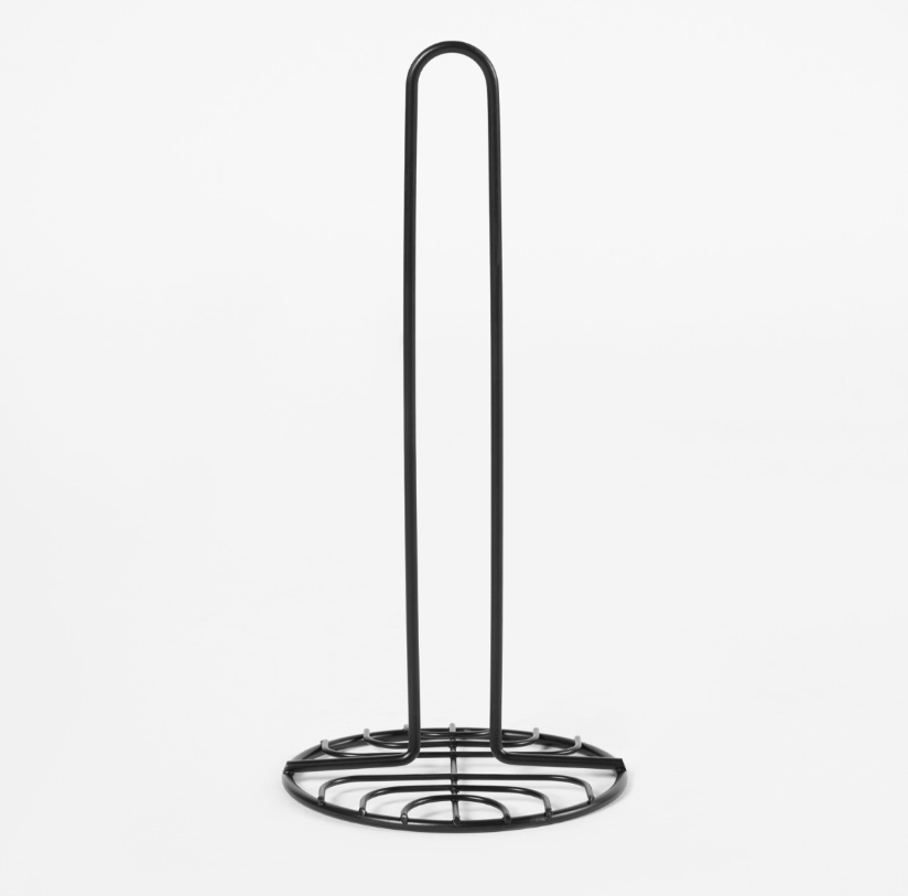 Wire Kitchen Roll Holder - Black
