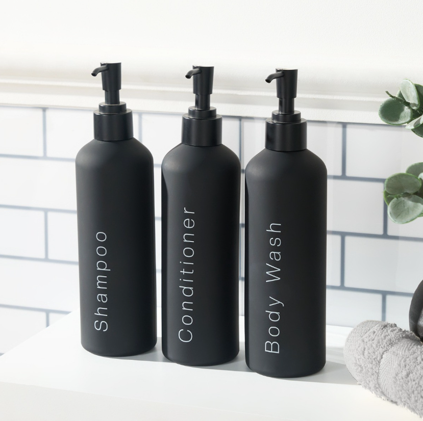 Dispenser Bottles, Black - 3 Pack