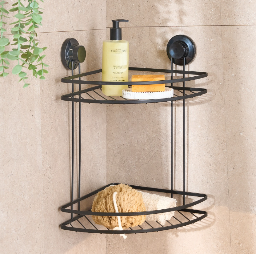 2-Tier Corner Suction Shower Caddy