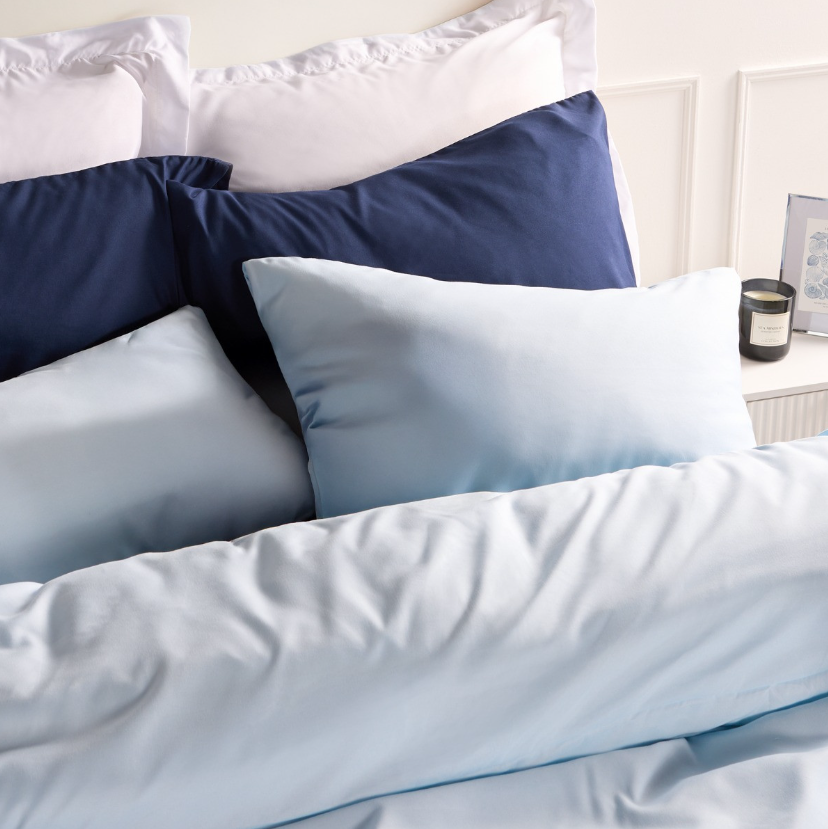 Plain Duvet Cover Set - Light Blue