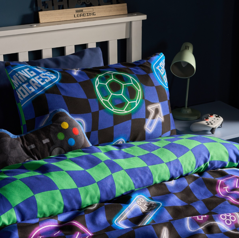 Checkerboard Duvet Cover Set - Blue