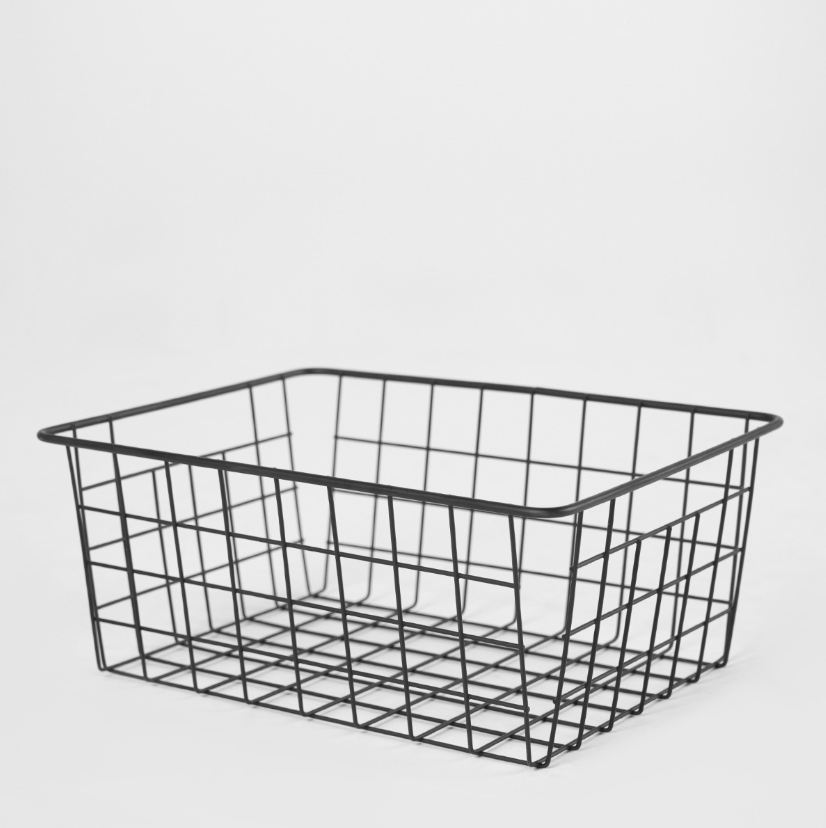 Multipurpose Metal Wire Storage Basket - Black