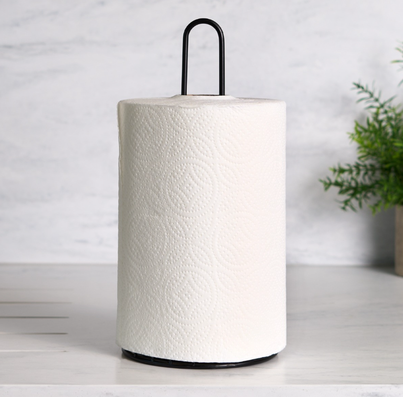 Wire Kitchen Roll Holder - Black